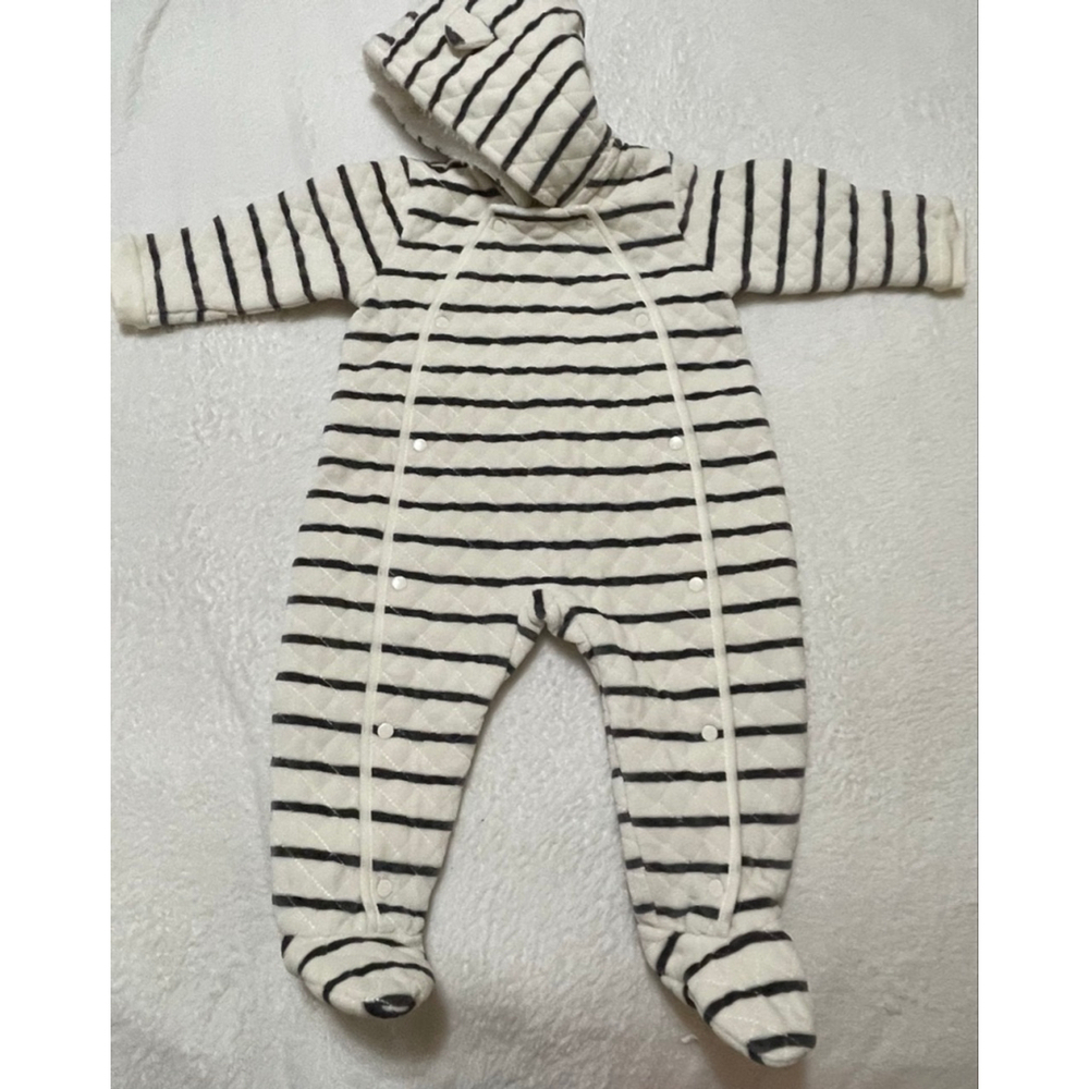 Baby Nordstrom Striped Quilted Footie winter coverup bunting 9 Months Warm
